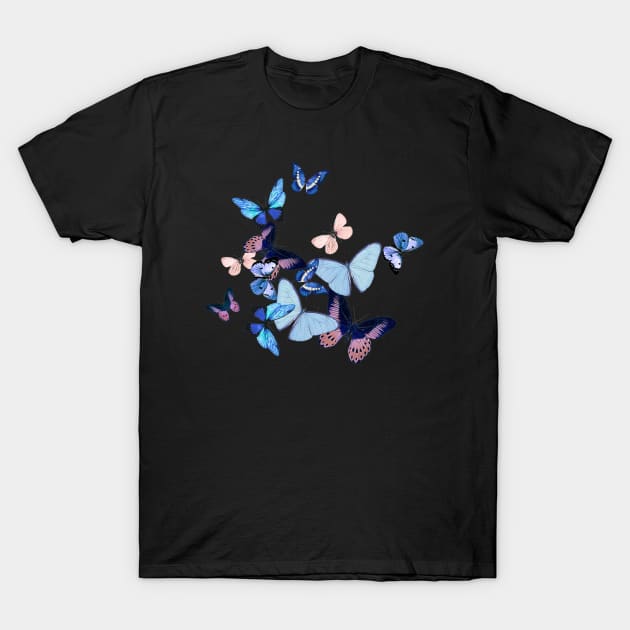 Blue Butterflies 2 T-Shirt by Collagedream